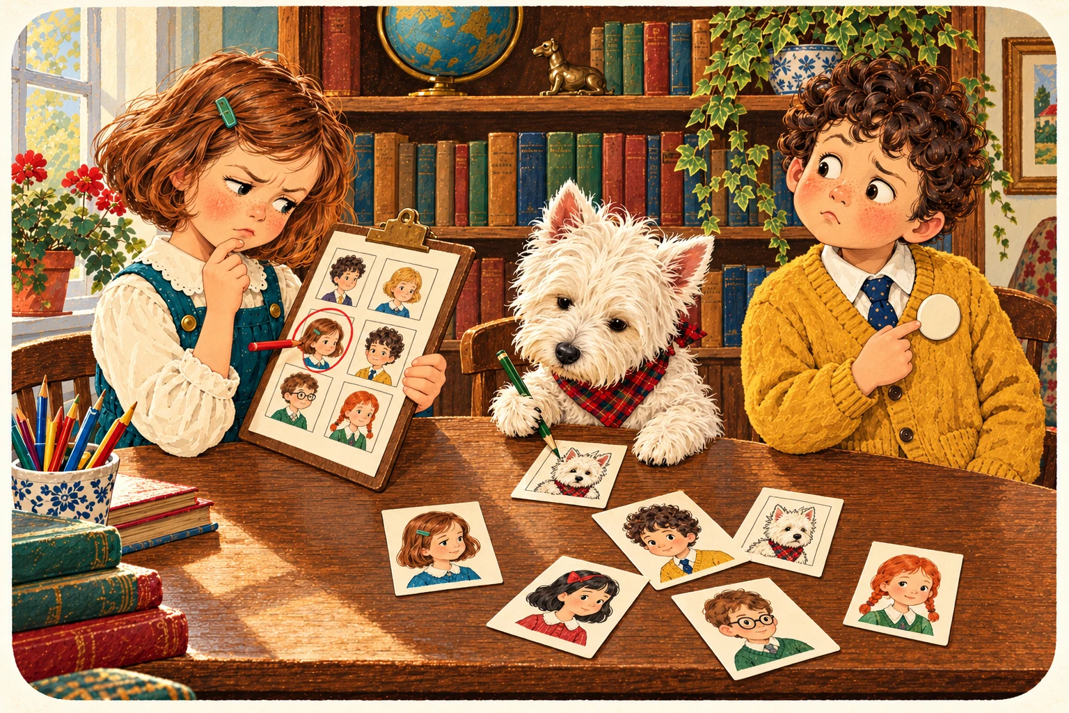 Jenny, Jake and the Westie illustrate declare-character.